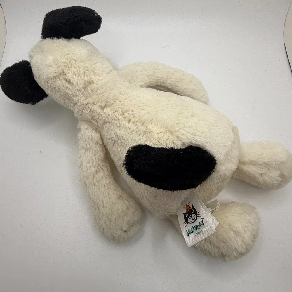 Jellycat London Bashful Puppy Dog Plush Cream Black Spotted Stuffed Animal 8